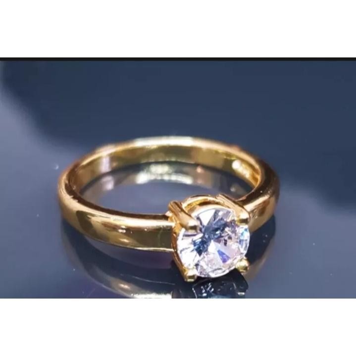 accecoris wanita cincin mata 1 warna emas 23k titanium mewah dan anti karat harian hati