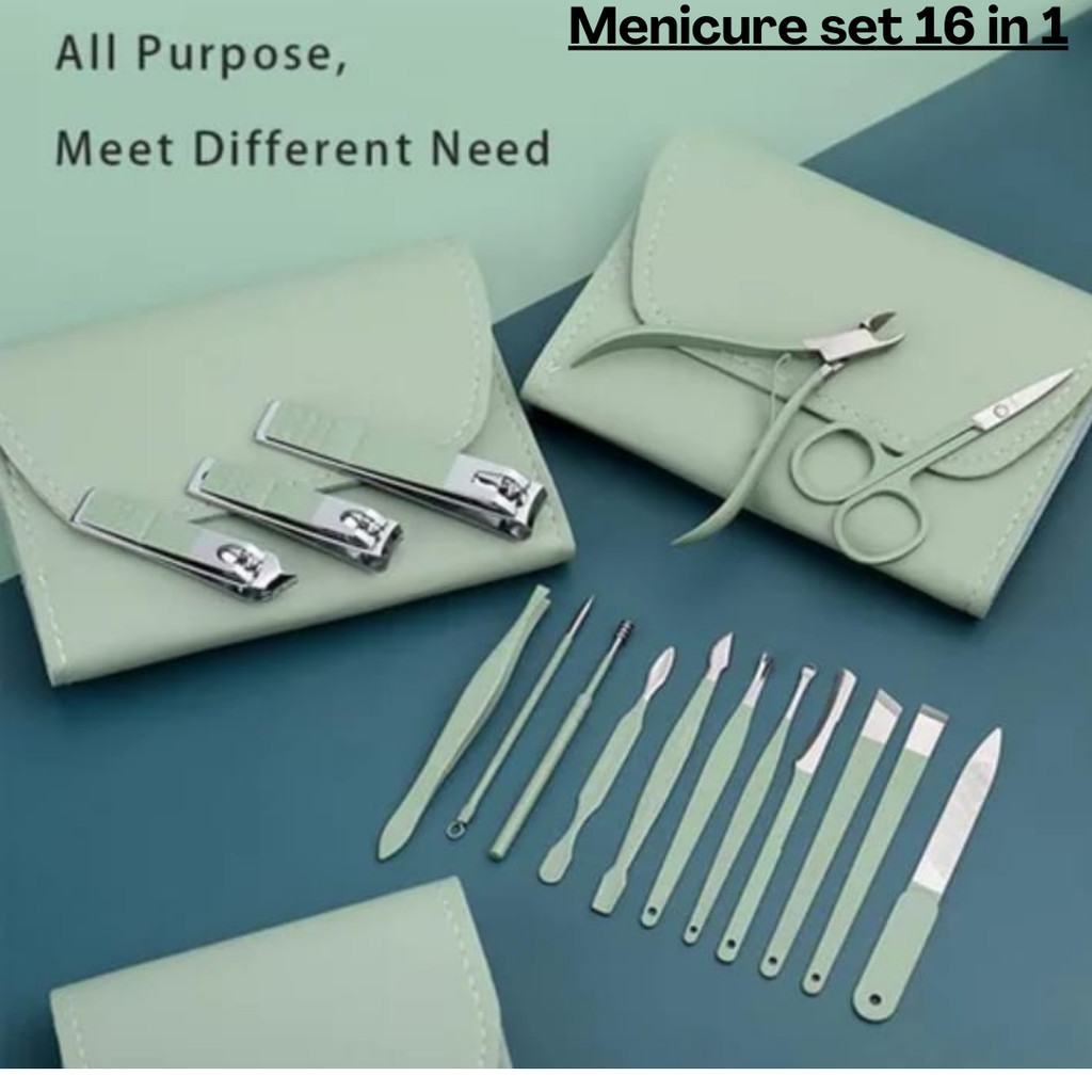 Gunting Kuku Set 16 in 1 Manicure/Manicure Pedicure Premium Set Gunting Kuku