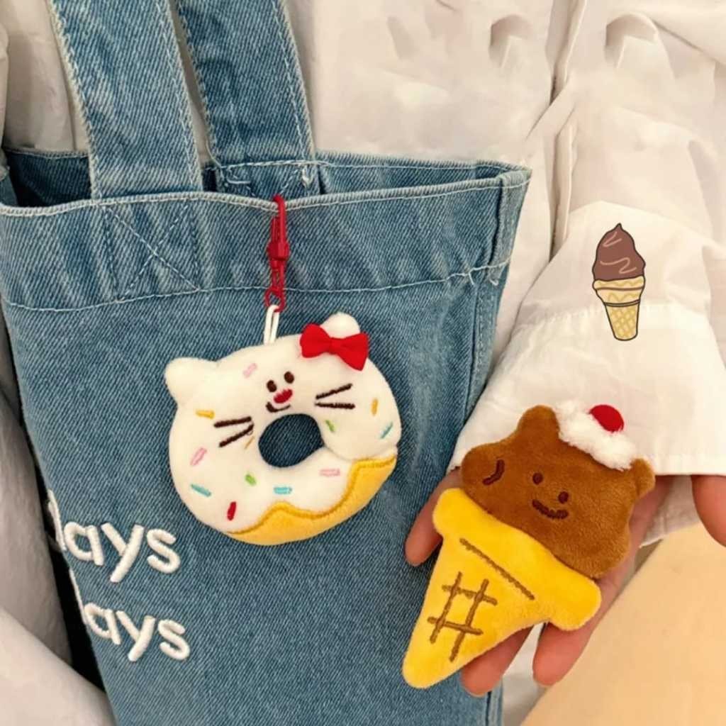 JG28 - Gantungan Kunci Plush Karakter Makanan Lucu Gantungan Kunci Serbaguna Gantungan Kunci Motor, 