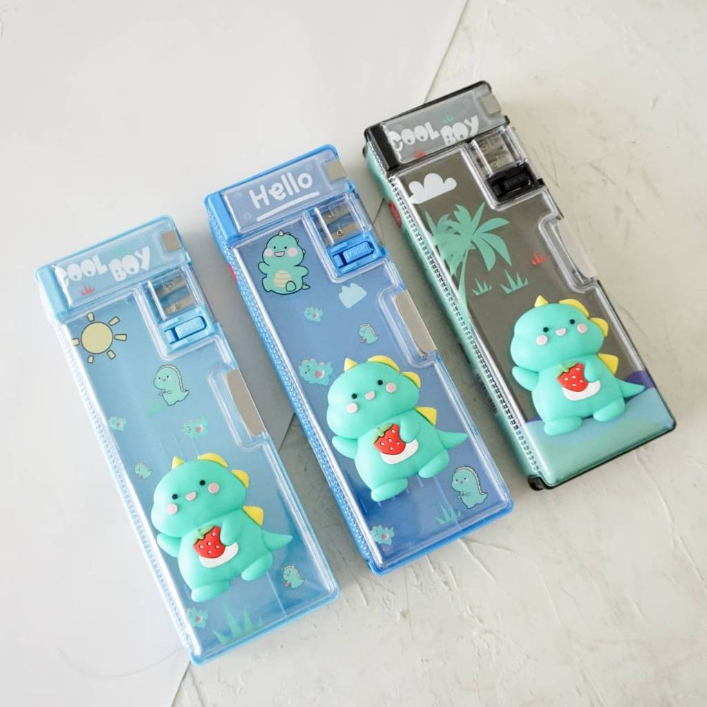 

PENCIL CASE/ TEMPAT PENSIL/ KOTAK PENSIL 3D DINO