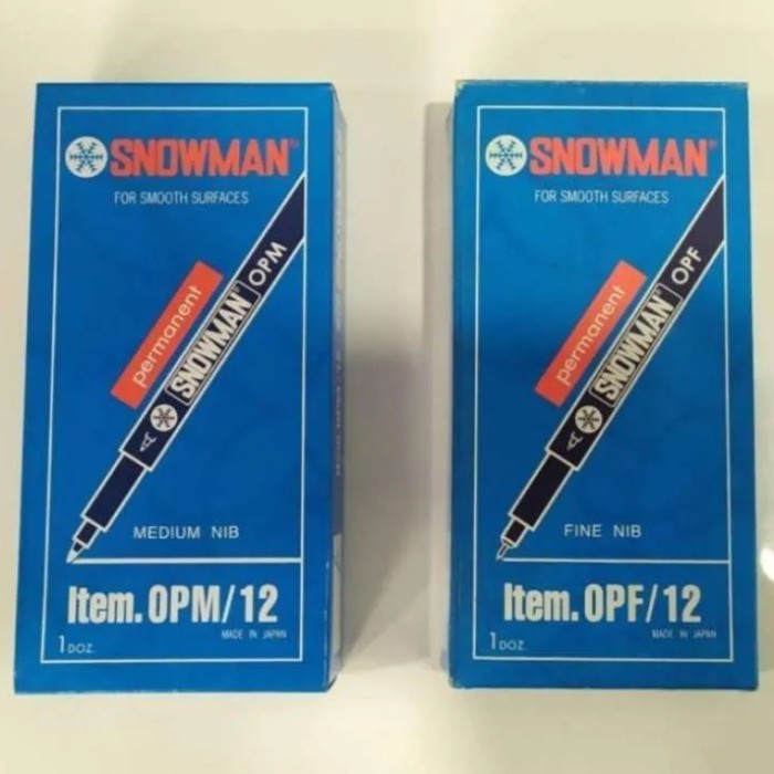 

Spidol Pen Snowman OHP Permanent Marker OPF / OPM - 1 lusin isi 12 pcs