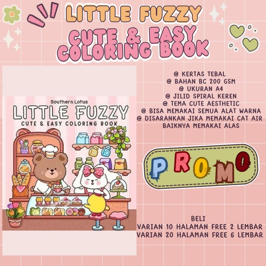 

LITTLE FUZZY Coloring Book For Creativity Relaxation Buku Gambar Mewarnai Untuk Dewasa Dan AnakCO