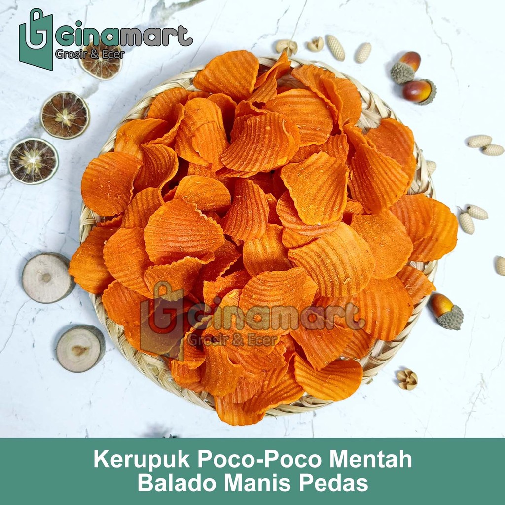 

Kerupuk Poco Poco Mentah Rasa Balado Pedas Manis Enak Renyah dan Gurih - 1 Kg