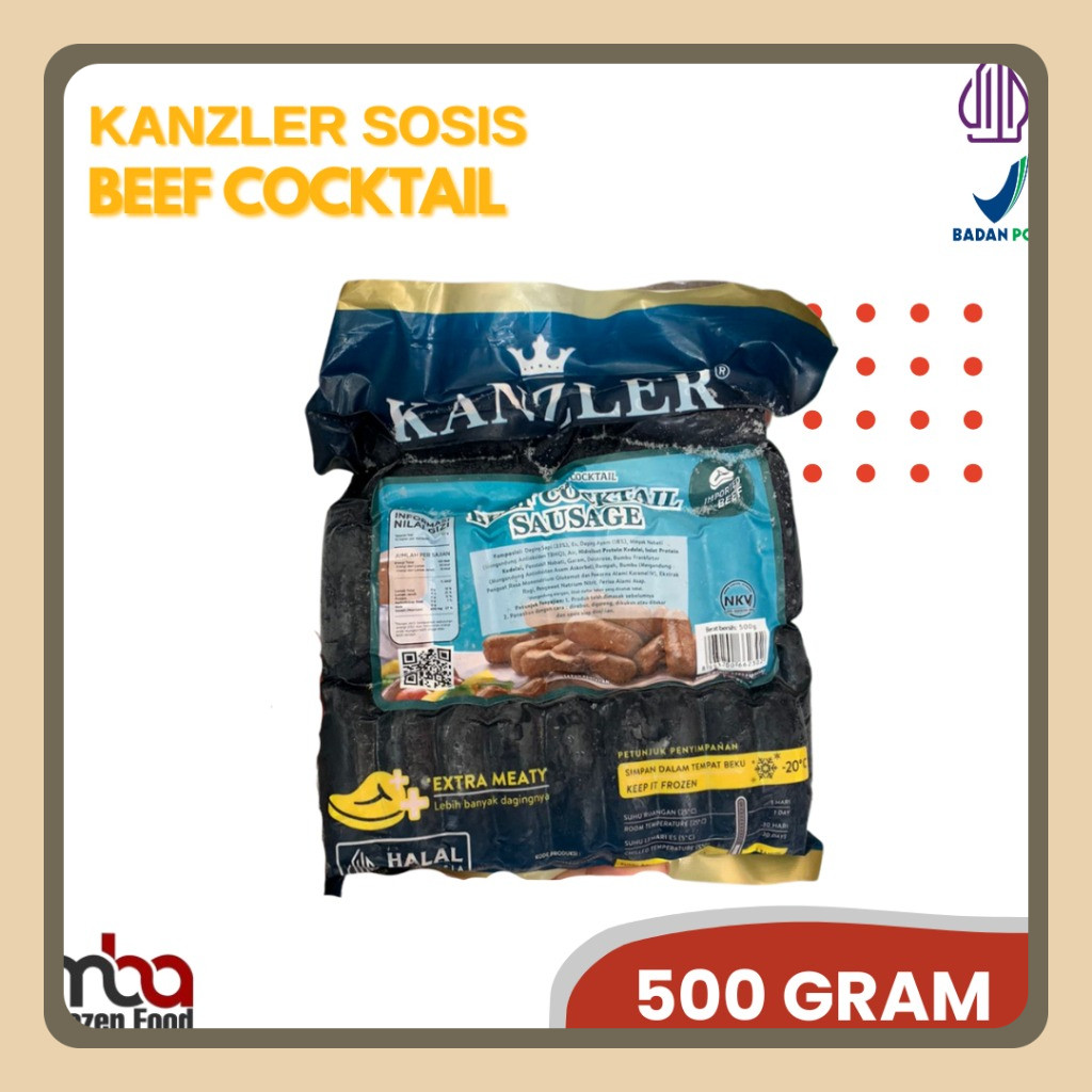 

Kanzler Beef Coktail Sausage 500 gram /Sosissapi /Sapi /Sosis /Daging /Kornet /Sate /Snack /Camilan /Dagingsapi /Dagingayam /Ayam /Frozen food