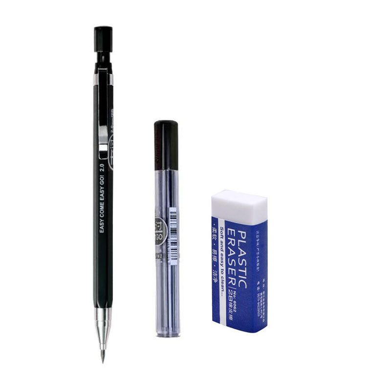 

Set 2.0 Mm Mechanical Pencil Set 2B Automatic Pencil with Black Lead Core Refill for Drawing, Writing, Handicraft, Art Sketch