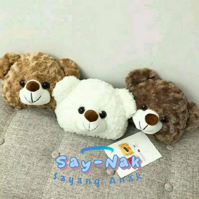 Tas Selempang Rante Beruang Bulu Curly Velveteen Tas Bahu Wanita Boneka Kepala Teddy Bear - TK33, Fa