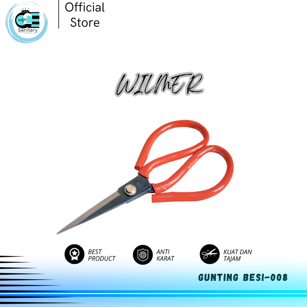 

ots Gunting Kodok 8" (inch) / Gunting Kain Besi / Gunting Serbaguna Wilmer WGTK-008