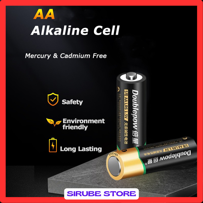 Doublepow Baterai Sekali Pakai AA No.5 LR6 1.5V Alkaline 2 PCS