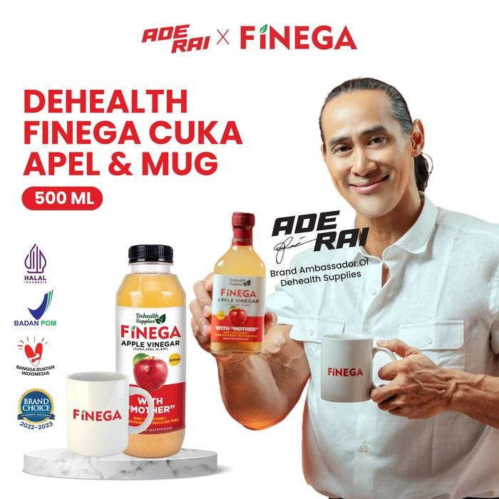 

ADE RAI X FINEGA BUNDLING ( CUKA + MUG ) 500ml Botol Plastik - CUKA APEL + MUG