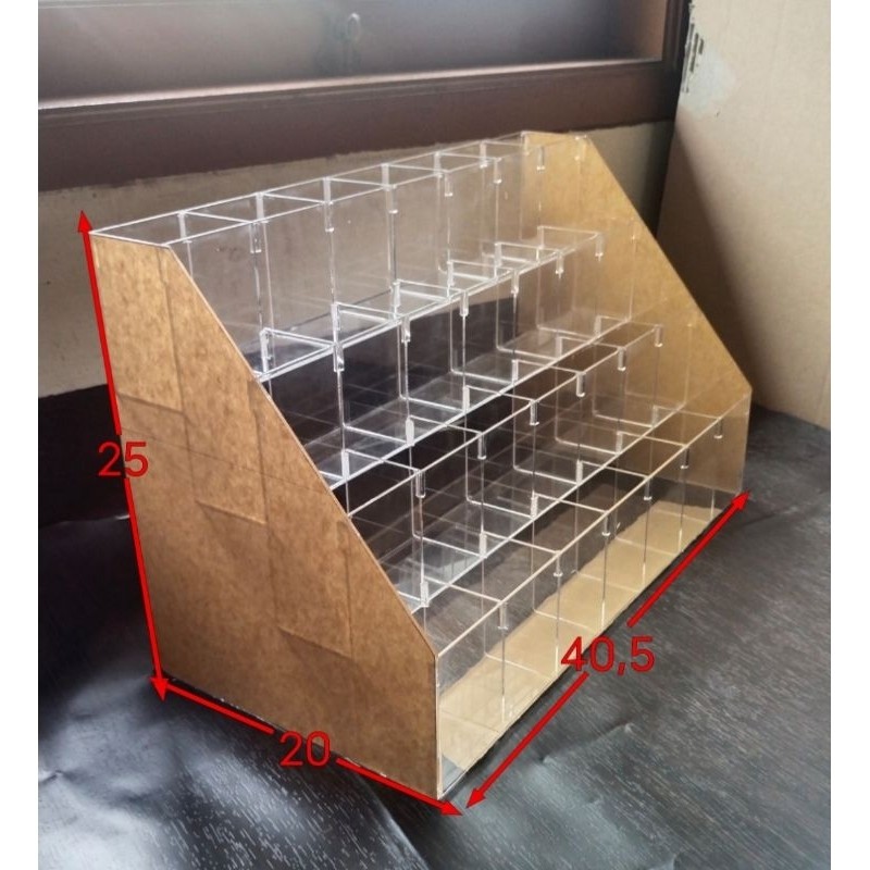 

New Akrilik ATK Tempat Pulpen Bening 28 RuangPremium