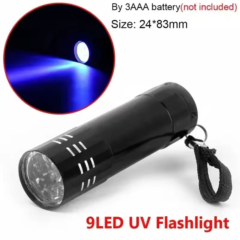 9 LED UV Torch Light Mini UV Flashlight Super Ultra Violet 9 Led Flashlight Torch Lamp Scorpion Dete