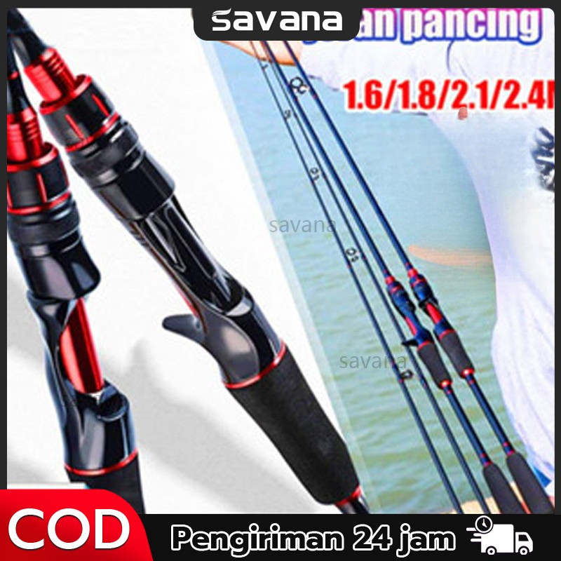 VIYAHEALTHY SAVANAJORAN PANCING CARBON SUTET 2 BAGIAN TONGKAT PANCING PUTAR/CASTING UL POWER