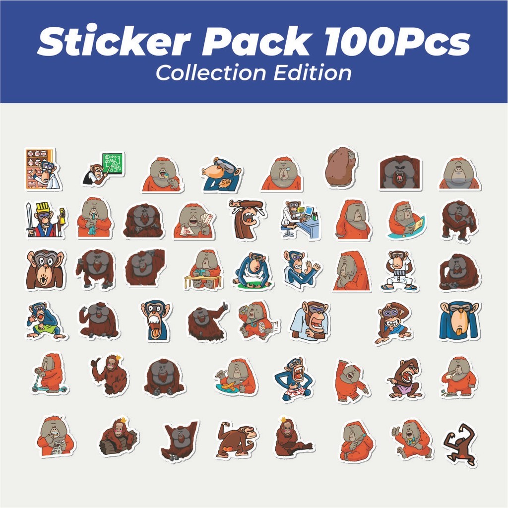 

Hot Stiker Hewan Orang Utan Lucu Anti Air Stikers Berperekat Waterproof Sticker Decal Buat Motor Helm Buku Journal Koper Casing HP Laptop Botol Minum
