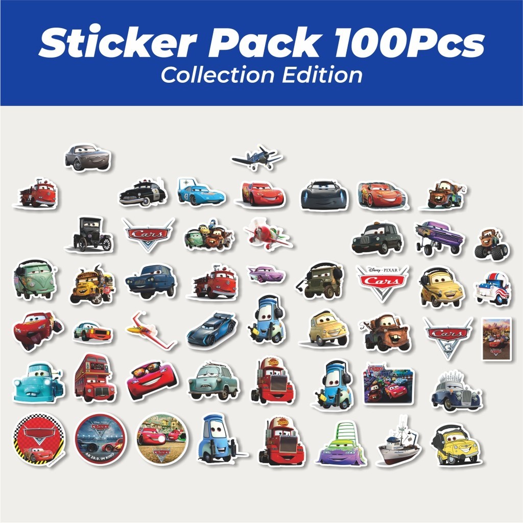 

Hot Stiker Kartun Cars [Mobil] Lucu Anti Air Stikers Berperekat Waterproof Sticker Decal Buat Motor Helm Buku Journal Koper Casing HP Laptop Botol Minum