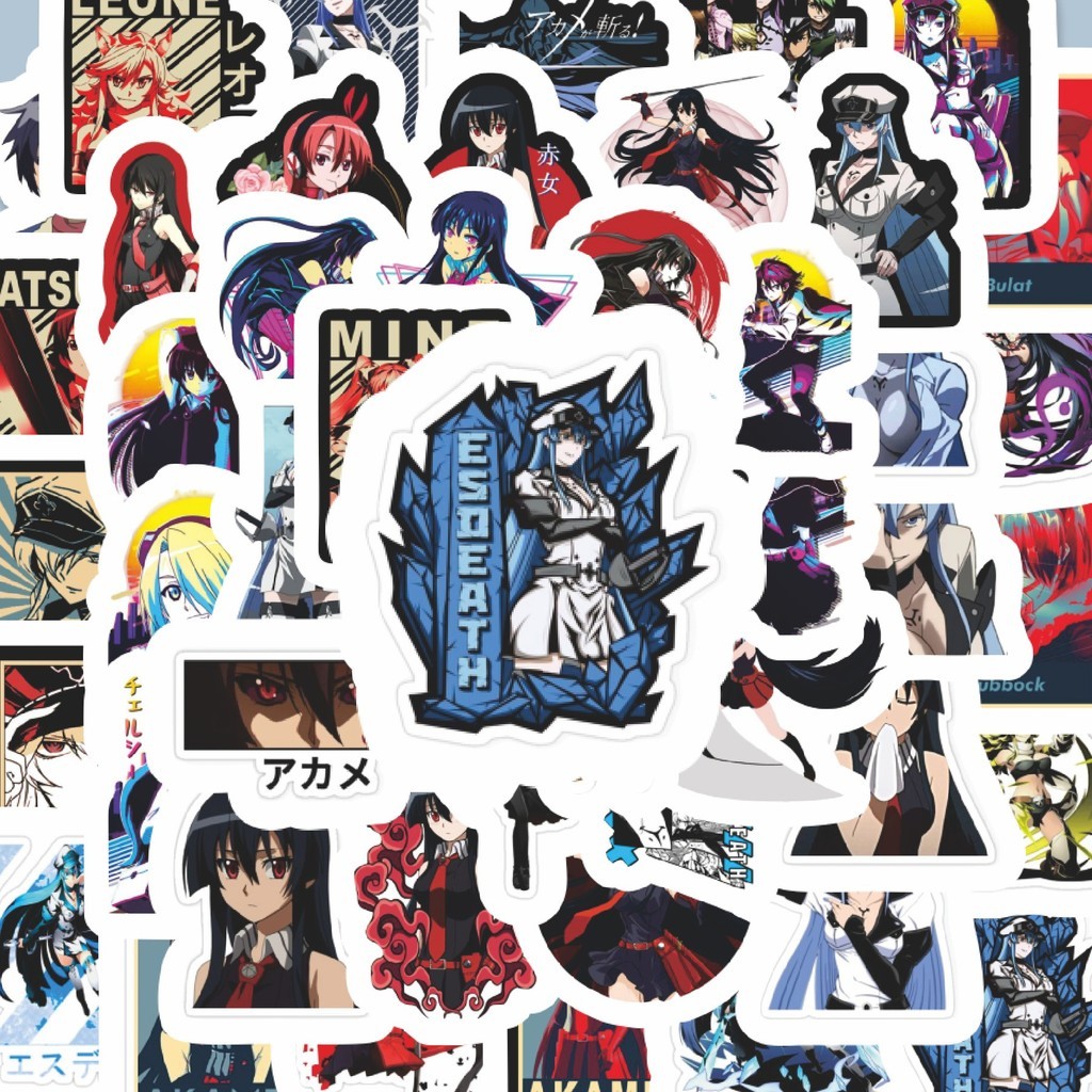 

100PCS Lucu Stiker Anime Akame Ga Kill Stiker Aesthetic Stiker Anti Air Stikers Berperekat Waterproof sticker decal buat Motor Helm Buku Journal Koper Casing HP Laptop Botol Minum Hadiah anak