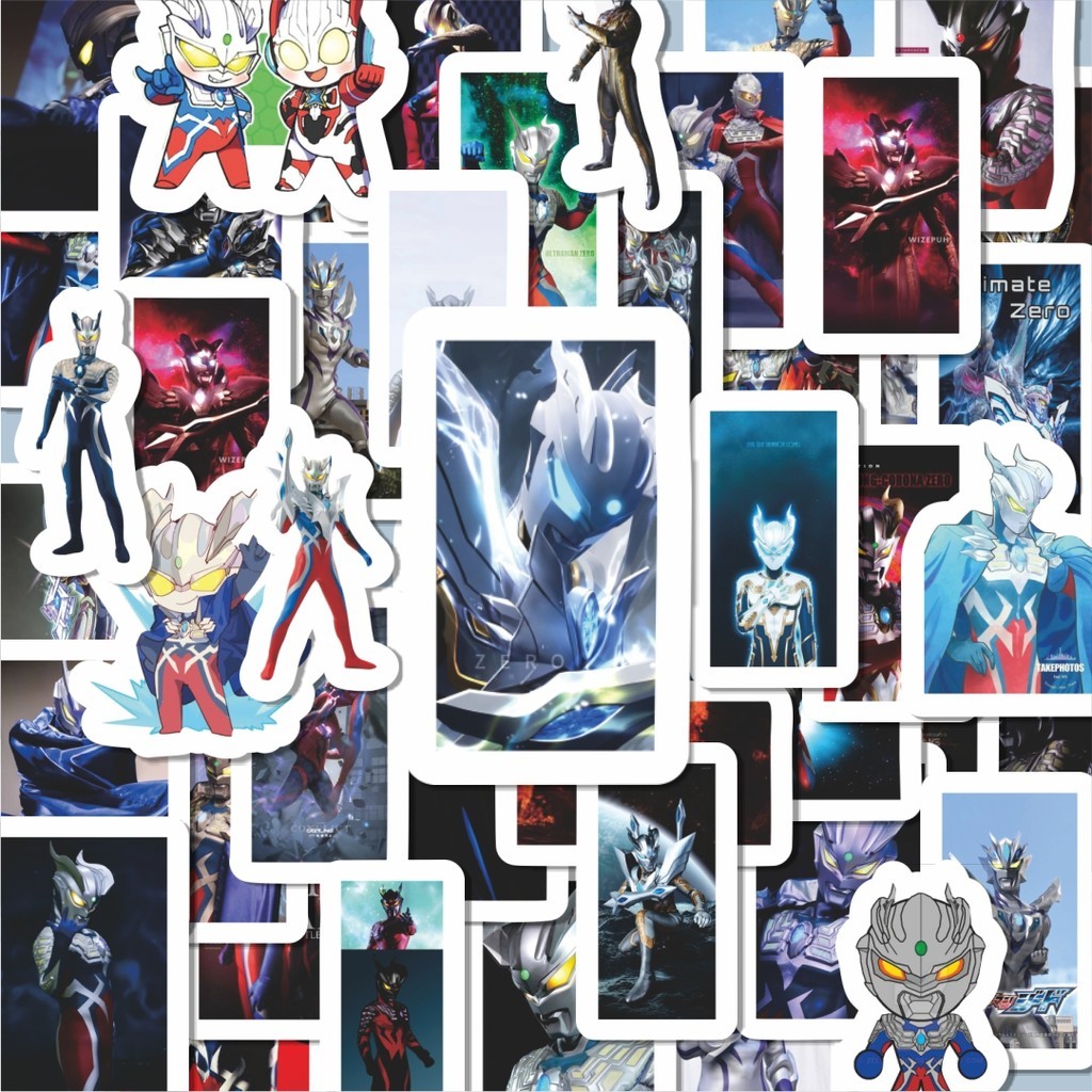 

100PCS Lucu Stiker Ultraman Zero Stiker Aesthetic Stiker Anti Air Stikers Berperekat Waterproof sticker decal buat Motor Helm Buku Journal Koper Casing HP Laptop Botol Minum Hadiah anak