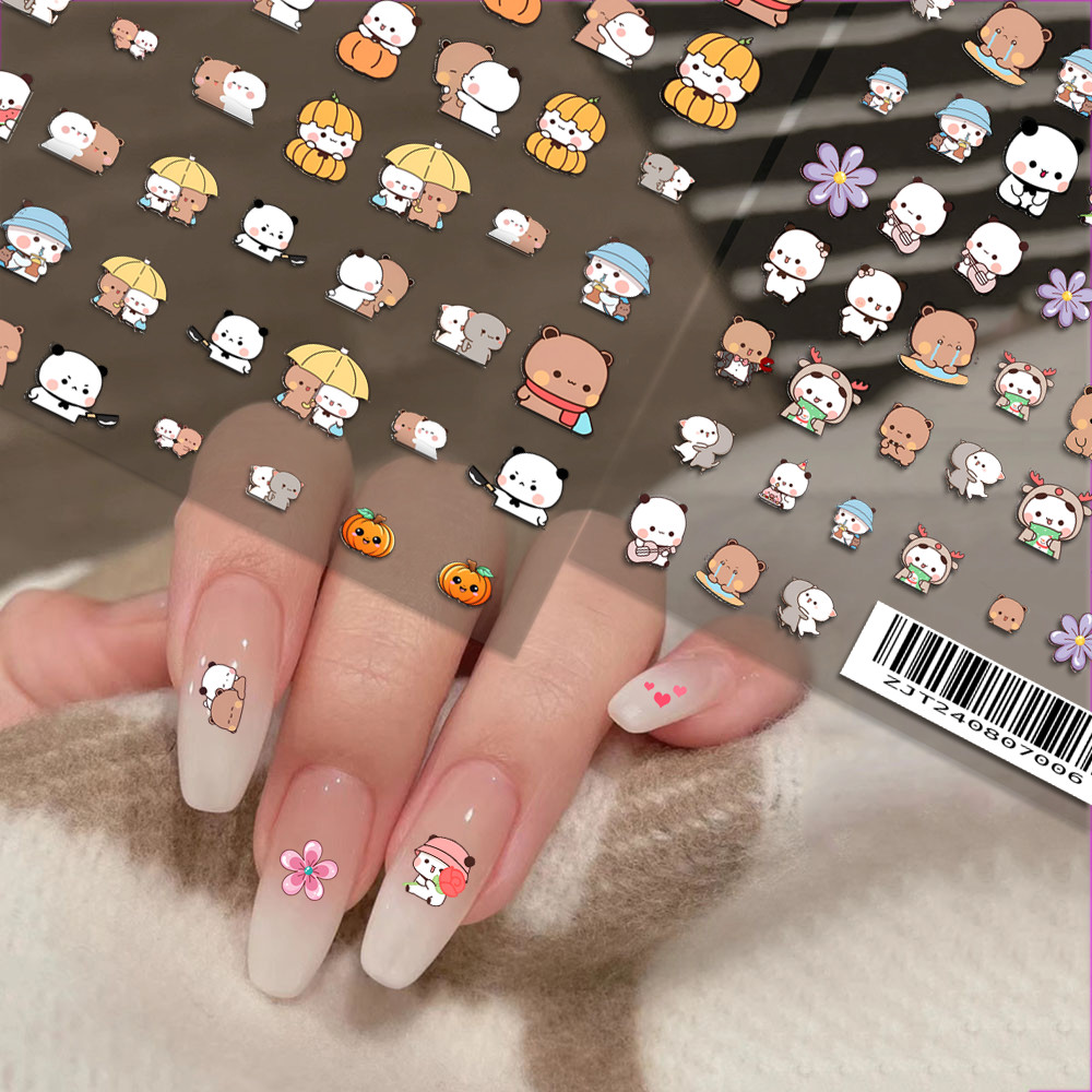 

BuBu DuDu Cartoon Stickers 1PCS New 3D Adhesive Nail Art Sticker Cartoon Nail Art Decal Sticker Nail Parts Manicure