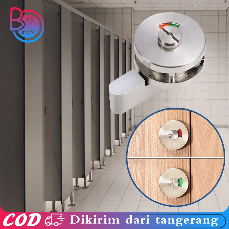 Baja Tahan Karat Kunci Pintu Toilet Partisi Grendel Indikator Kunci Indikator Pintu Kamar Mandi