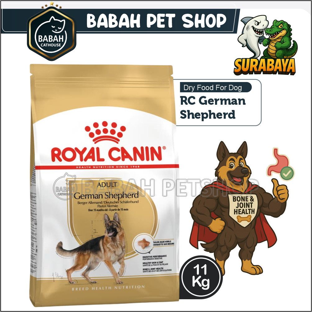 11kg ROYAL CANIN GERMAN SEPHERED ADULT dog food herder rc makanan anak anjing besar large breed maxi