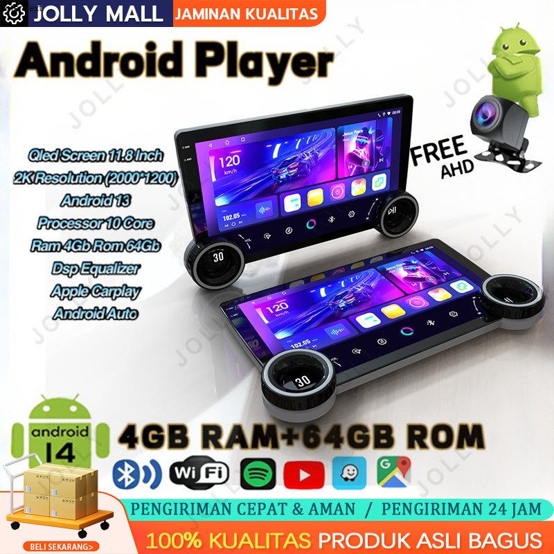 COD/4G+64G IPS Screen Head Unit Android 7/9/10/11.8 Inch Car Android 13 Navigasi Untuk TOYOTA Daihat