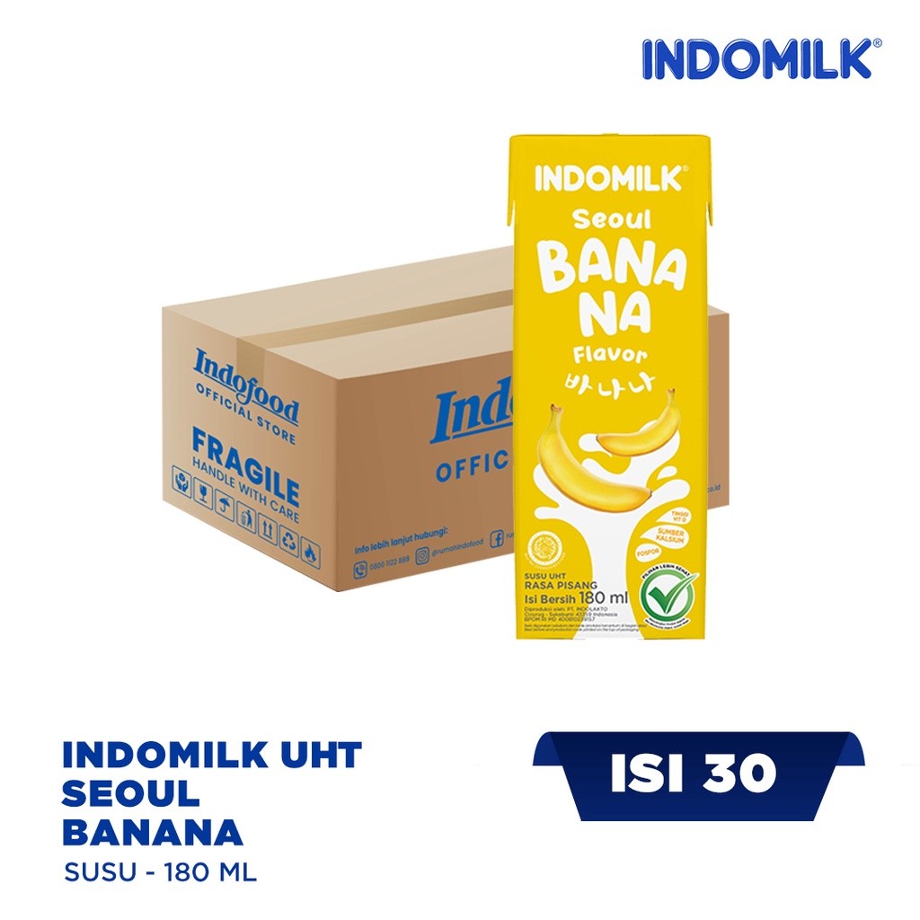 

CTN - Susu Indomilk UHT Seoul Banana 180 mL