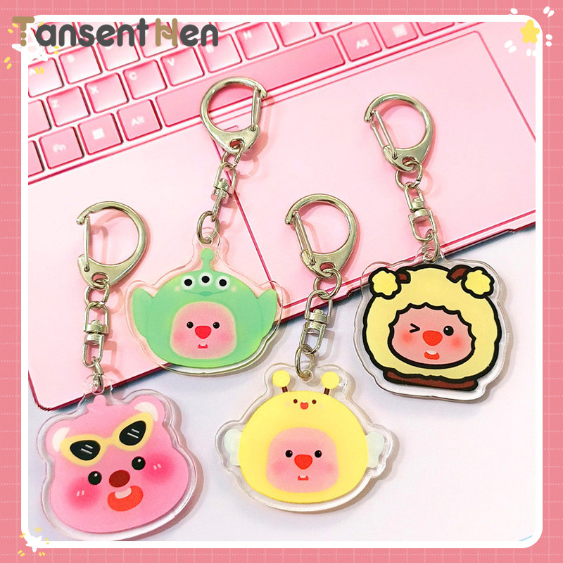 COD Gantungan Kunci Akrilik Kartun Aksesori Berang -berang Kecil Rantai Kunci Akrilik Loopy Liontin 