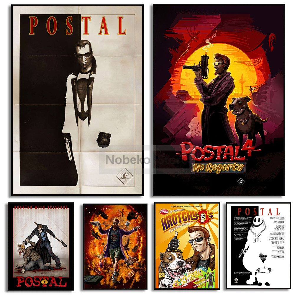 

Classic Shooting Game FPS Game The Postal 4 Dude Retro Poster and Prints Canvas Painting Wall Art Pictures Home Room Decor Gift