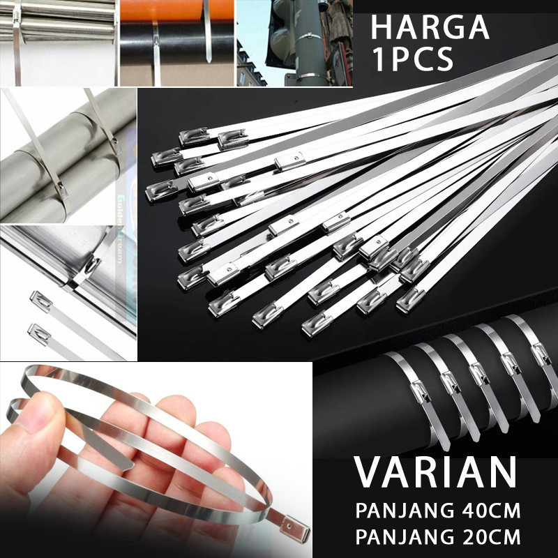 

PTZ3 - Cable Ties Stainless Baja Kuat Tahan Untuk Otomotif Reklame Alat Kapal
