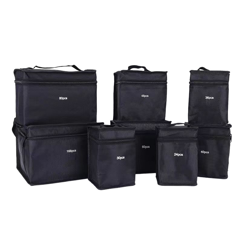 

12-168Count Marker Pens with Black Storage Bag; Massive Storage for Art Markers; Zippered Canvas Pencil Pouch