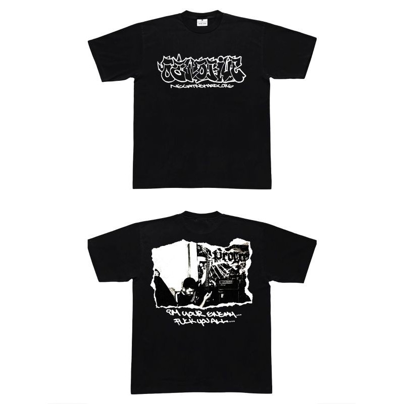 025 025 Negatif Hardcore Kaos Band - Tshirt Black New Merch Hardcore Kaos Hitam Pria/Baju Band Bahan