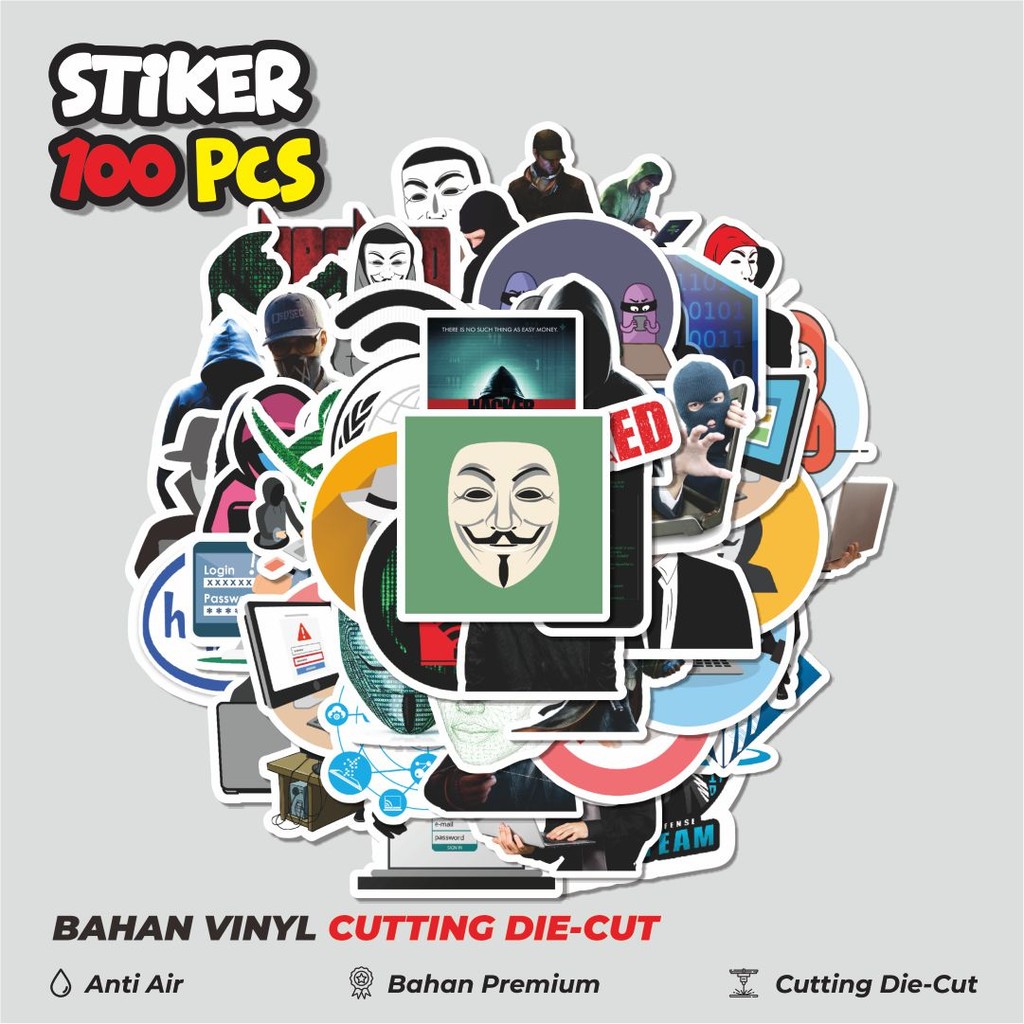 

Terbaru! 50 pcs Stiker Hacker Series Dekorasi Lucu Kreatif untuk Notebook, Skateboard, HP