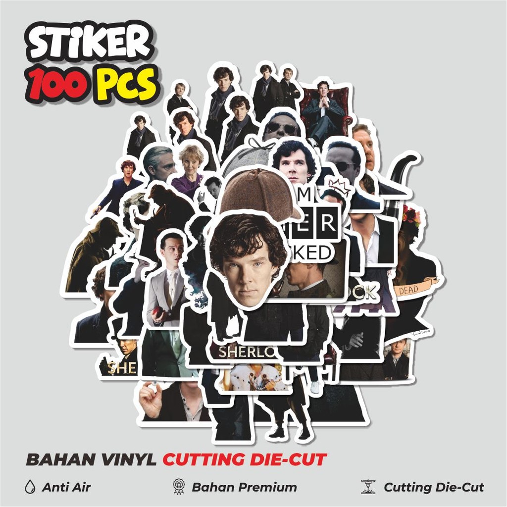 

Terbaru! 50 pcs Stiker Sherlock Series Dekorasi Lucu Kreatif untuk Notebook, Skateboard, HP