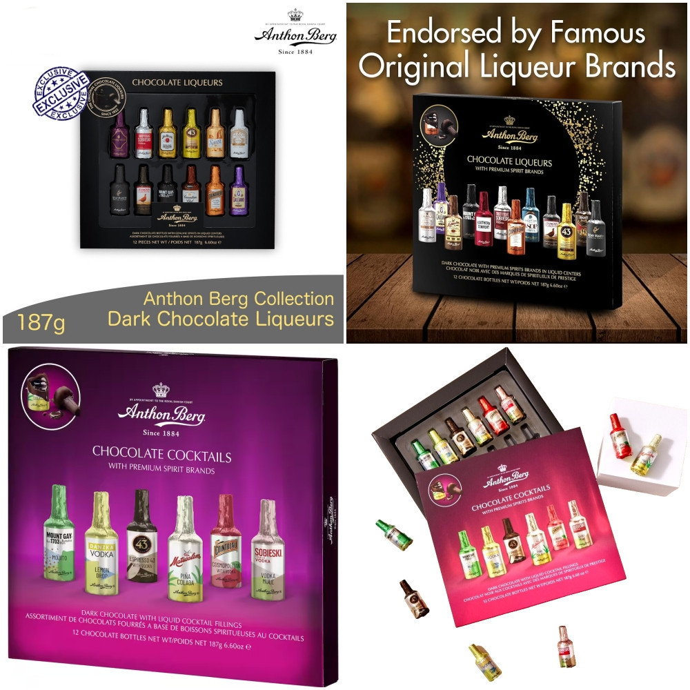 

ANTHON BERG Cocktail Dark Chocolate Liqueurs 187gram isi 12pcs asal Eropa