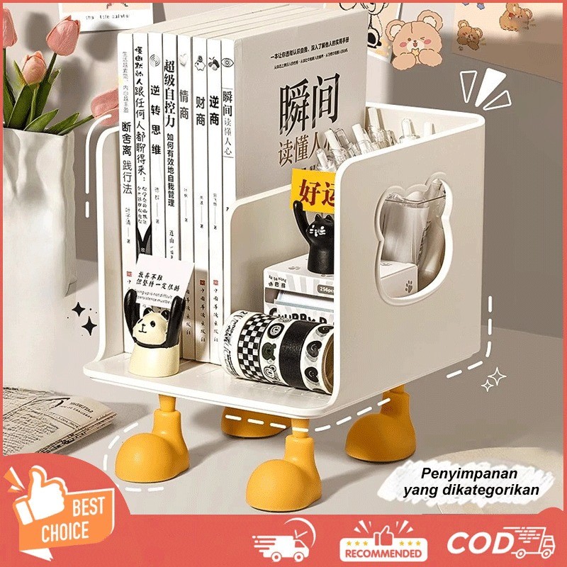Tempat Buku Desktop Organizer / Rak Buku Minimalis Aesthetic / Rak Buku Lapisan Meja Kreatif / Rak B