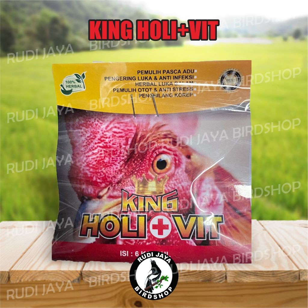 SEDIA KING HOLI+VIT HOLIVIT 1 SACHET OBAT JAMU AYAM SAKIT KOREP KURAP BURAS KAMLANG LUKA DALAM