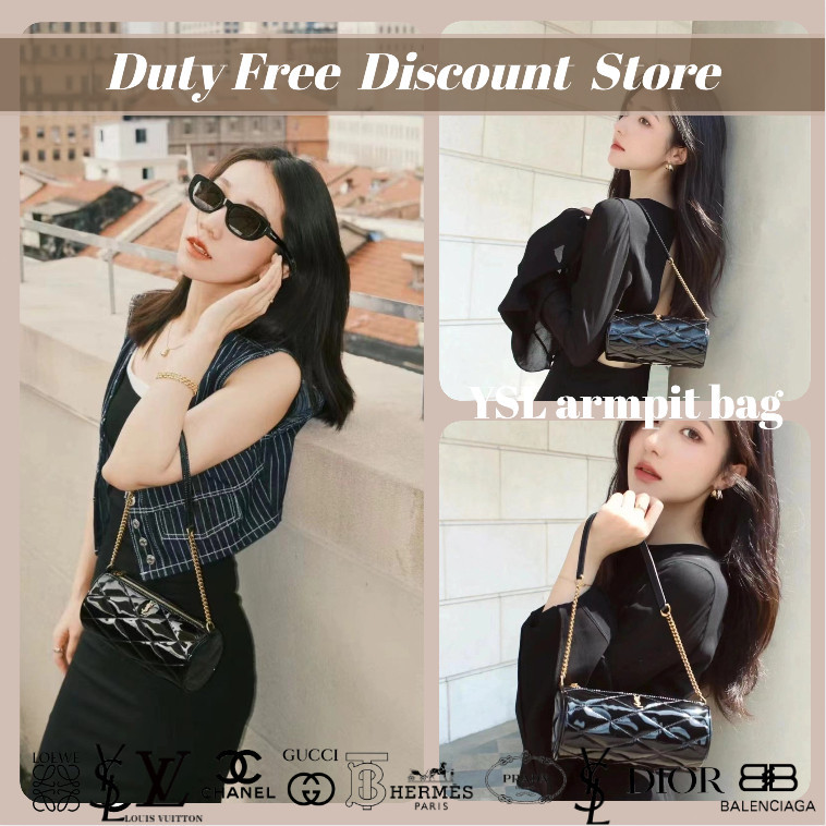 YSL Saint Laurent SADE Mini Bag * (Kulit Lambat Berlapis / Bentuk Silinder / Messenger & Tas Bahu Wa