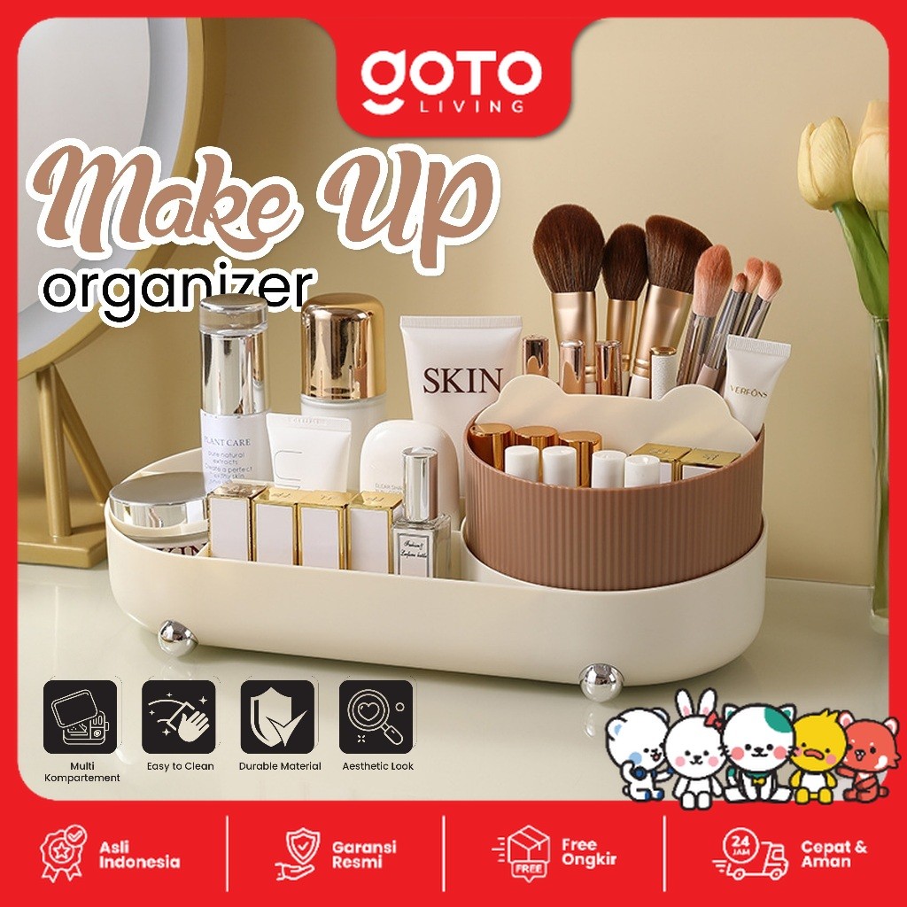Goto Vanyla Tempat Make Up Organizer Rak Skincare Kosmetik Aesthetic