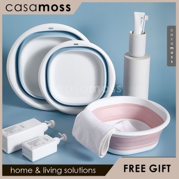 Bak Lipat Portable Ember Lipat Multifungsi Baskom Lipat Portable Serbaguna Baskom Plastik Silikon wa