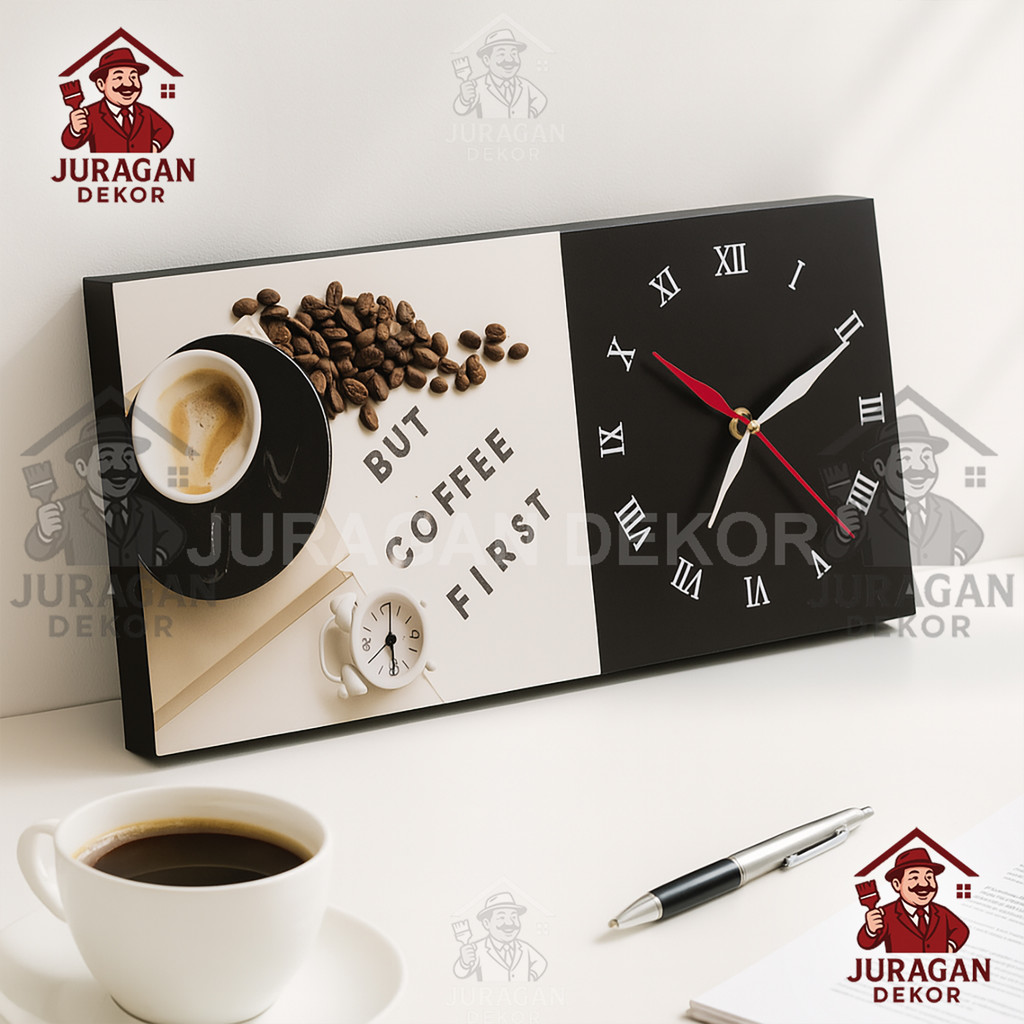 Jam Dinding Quotes Motivasi Hiasan Dinding Kafe Coffee Kopi