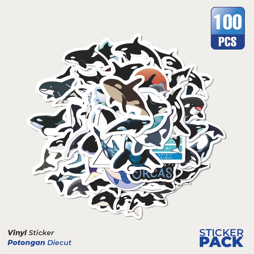 

Stiker Vinyl Stiker Hewan Orca/Paus Waterproof Aesthetic- Untuk Laptop, Motor, dan Helm - Paper Stationery Pack