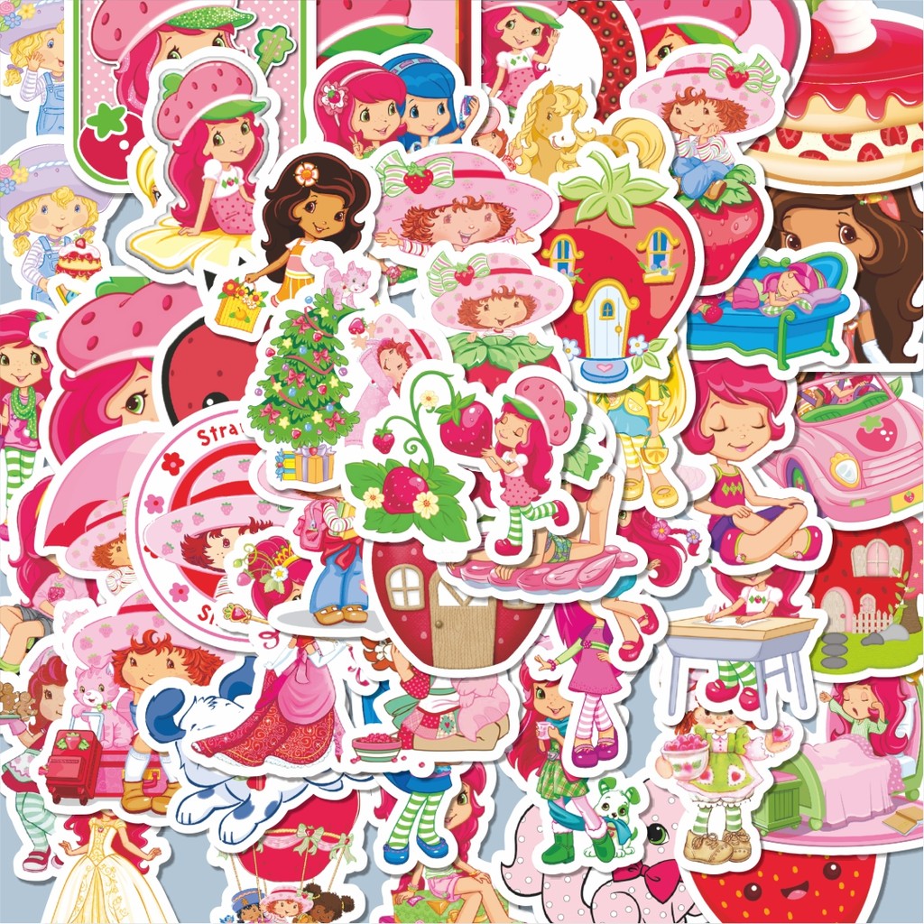 

100PCS Lucu Stiker Strawberry Shortcake Series 1 Stiker Aesthetic Stiker Anti Air Stikers Berperekat Waterproof sticker decal buat Motor Helm Buku Journal Koper Casing HP Laptop Botol Minum Hadiah anak