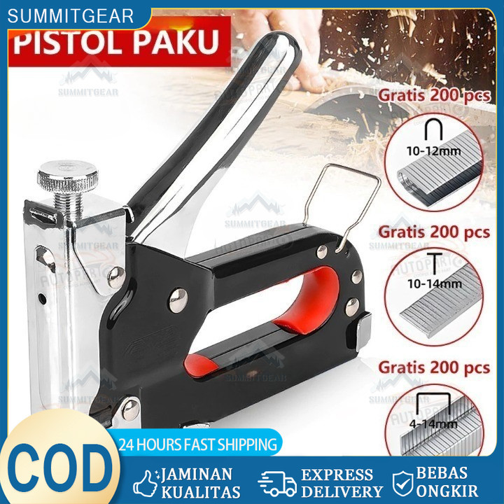 

3in1 Staples Stapler Staple Gun Paku 3 In 1 Pistol Kuku DIY Konstruksi Furnitur Konstruksi Pelapis Pelapis Pintu Tipe U Gratis 600 / T -Tipe Stapler Pistol Pertukangan Rumah Alat Alat Stapler Pertukangan