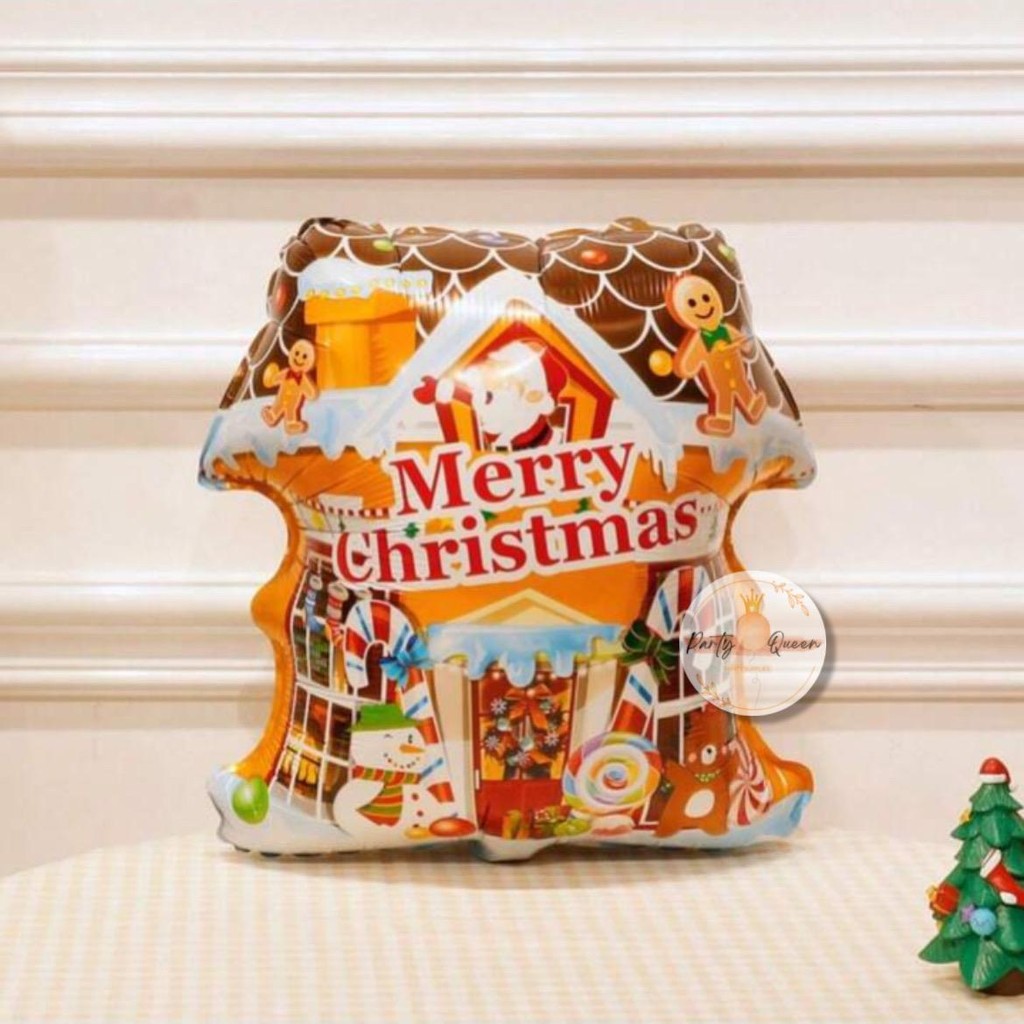 Balon Foil Rumah / Balon Natal / Balon Xmas House