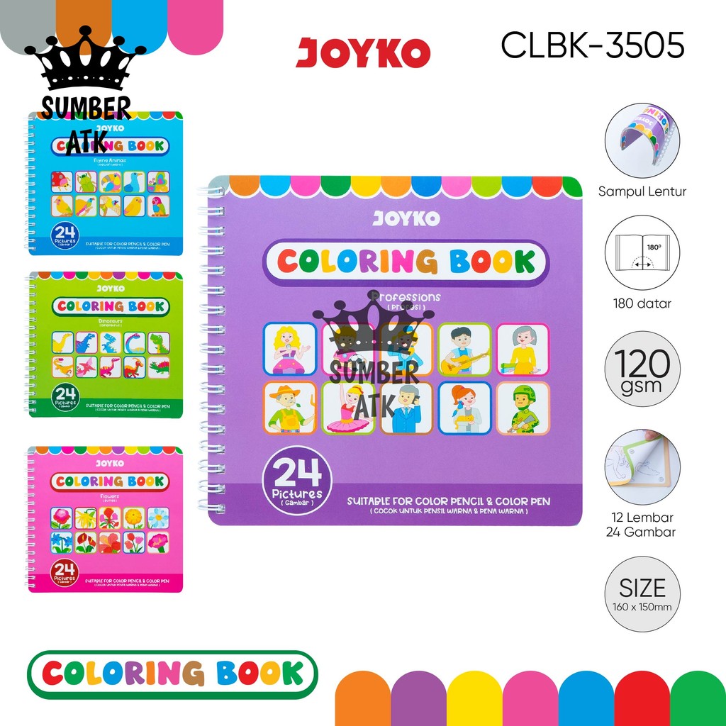 

Buku Mewarnai JOYKO Coloring Book CLBK-3505 24 Gambar Per Buku
