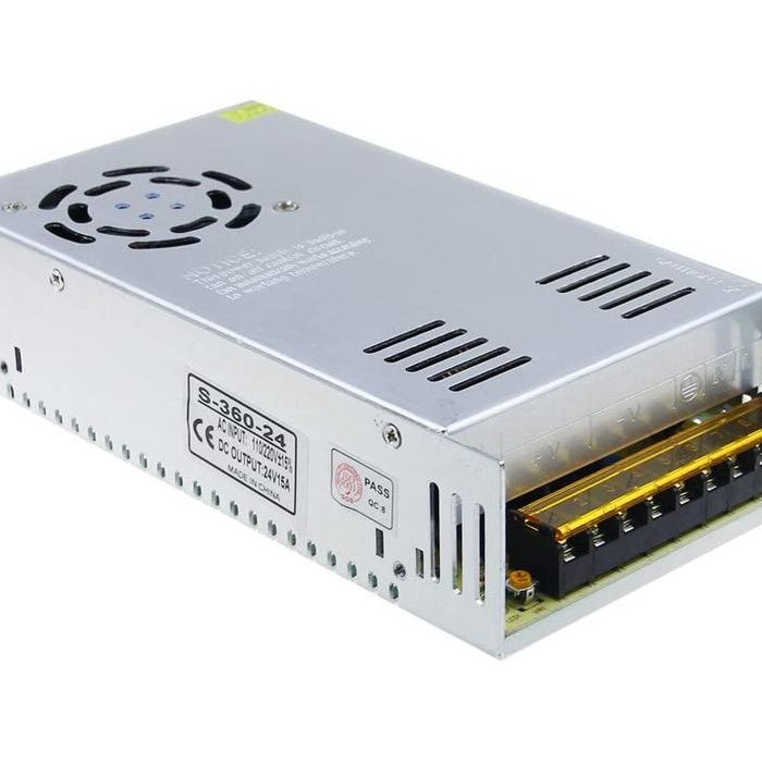 Power Supply Adaptor Jaring PSU Switching LED 24V 15A 24 V 15 A Kipas