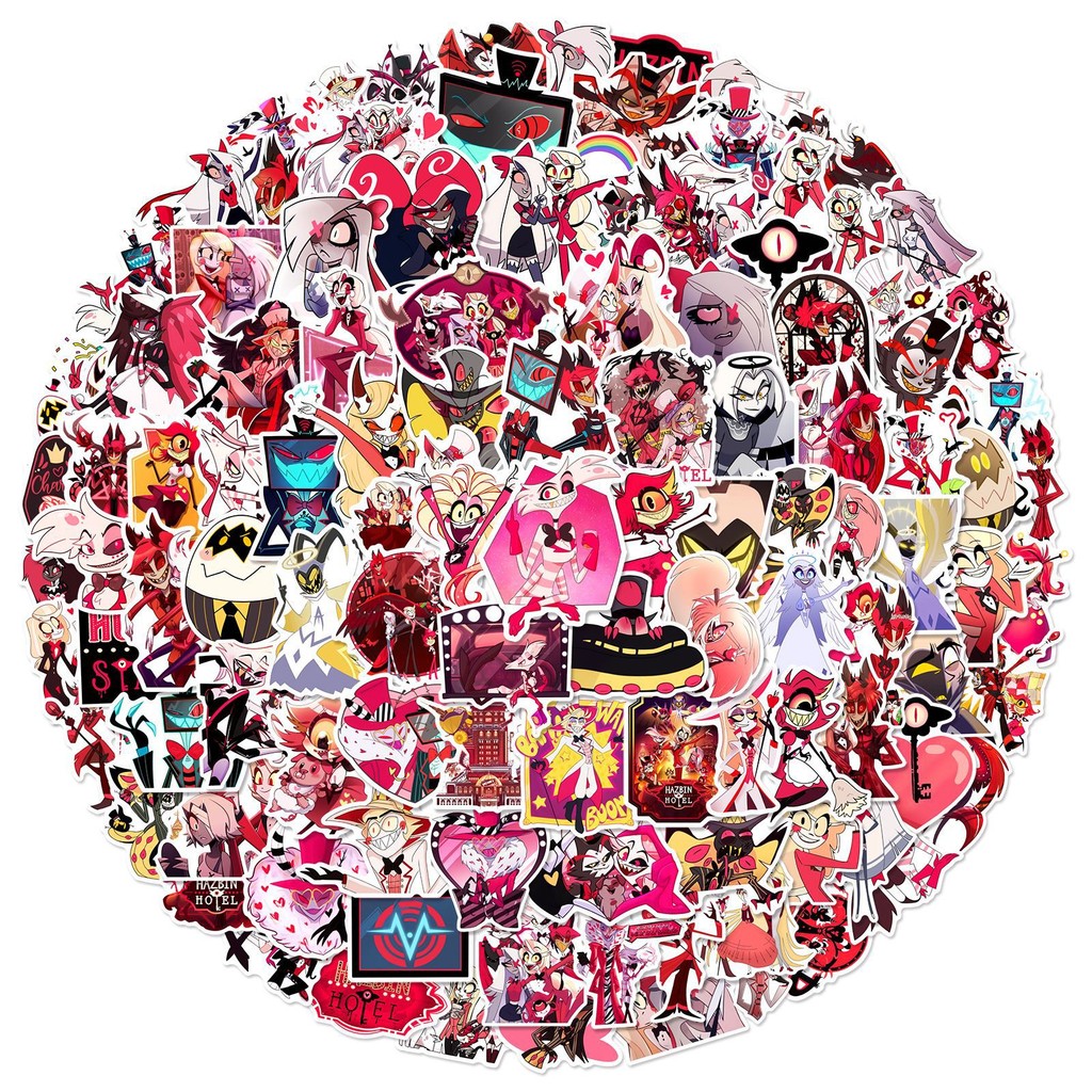 

112Pcs Cartoon Helluva Boss Stickers Hazbin Hotel Decals Funny Waterproof Suitcase Laptop Helmet Notebook DIY Graffiti Toys