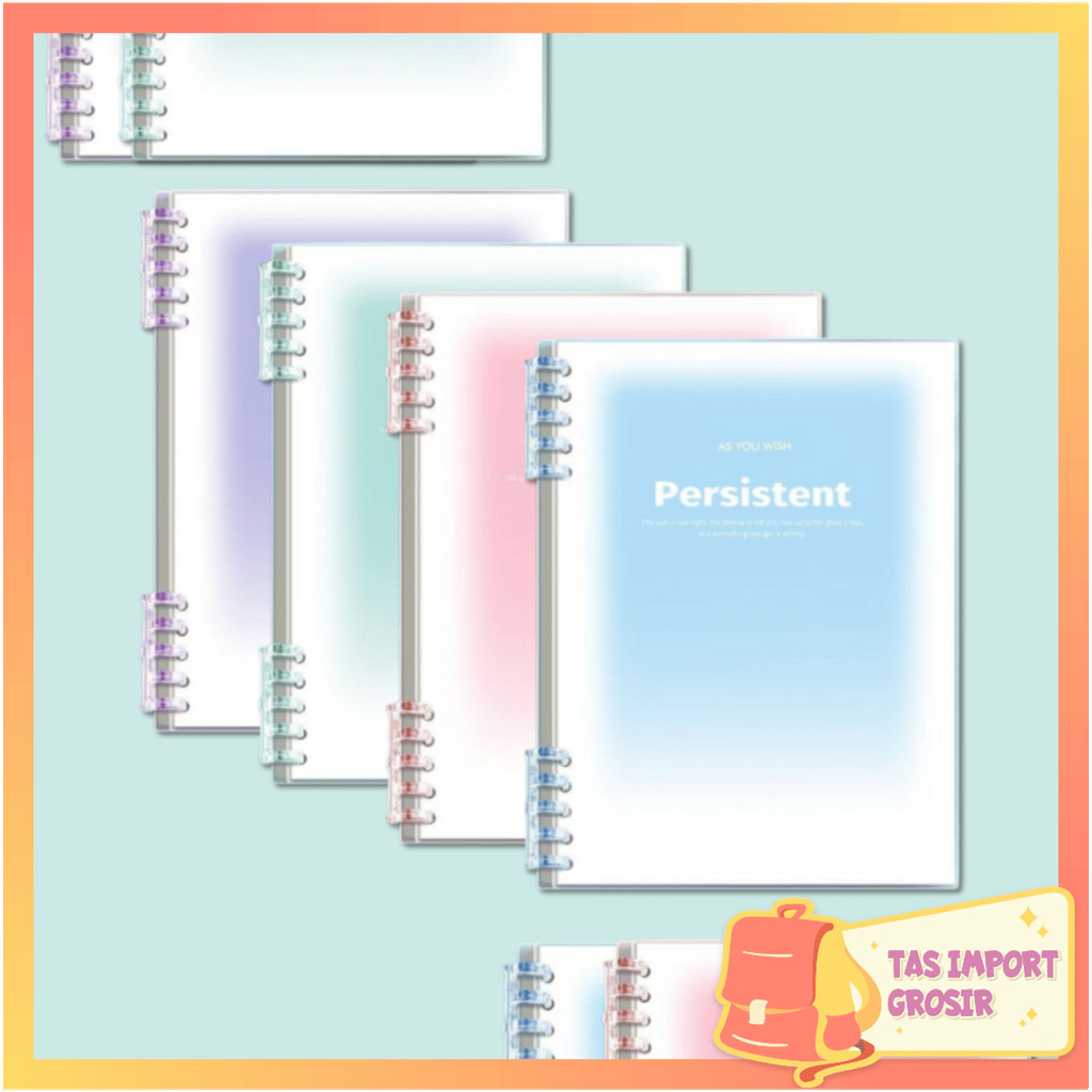 

Tas Import - 6646 Notebook Loose Leaf Lucu / Buku Tulis Sekolah / Aesthetic Korean Loose Leaf Binder / Buku Binder / Buku Catatan Lucu