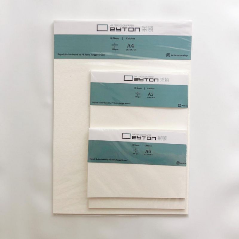 

leyton watercolor paper cellulose 300gsm 10 lembar A4/A5/A6