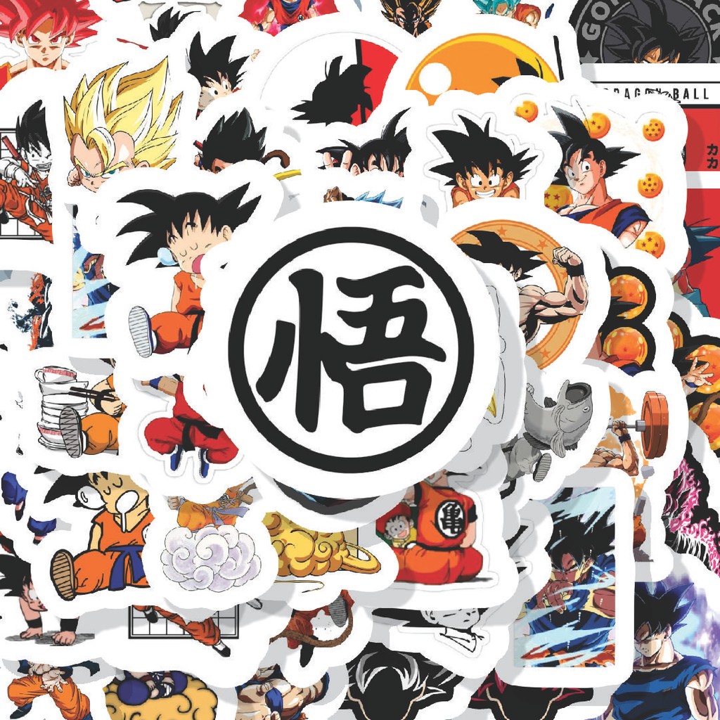 

100PCS Lucu Stiker Manga Goku Stiker Aesthetic Stiker Anti Air Stikers Berperekat Waterproof sticker decal buat Motor Helm Buku Journal Koper Casing HP Laptop Botol Minum Hadiah anak