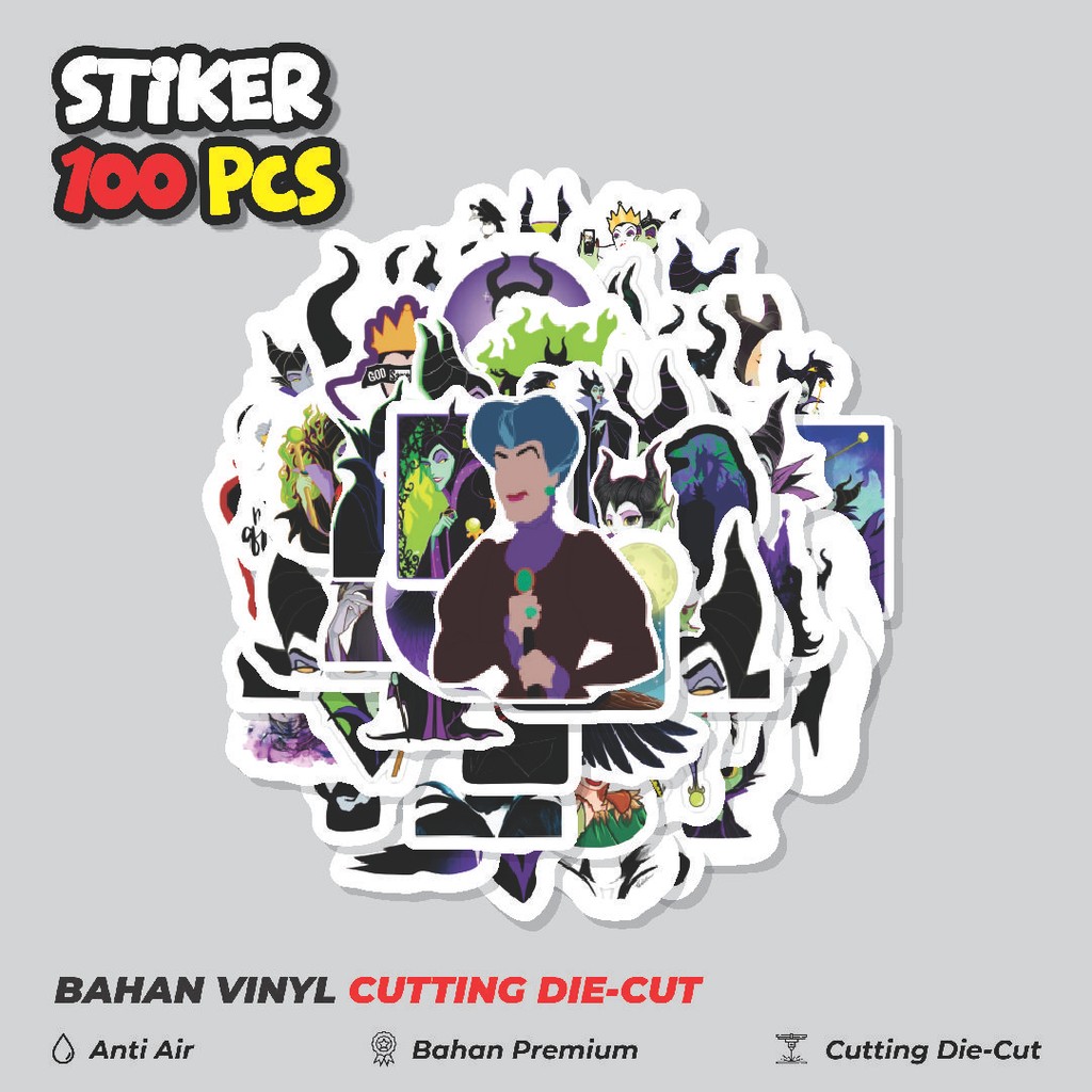 

Terbaru! 50 pcs Stiker Kartun Maleficent Dekorasi Lucu Kreatif untuk Notebook, Skateboard, HP